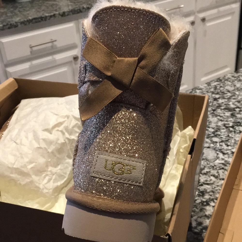 UGG Mini Bailey Bow Gold Sparkle